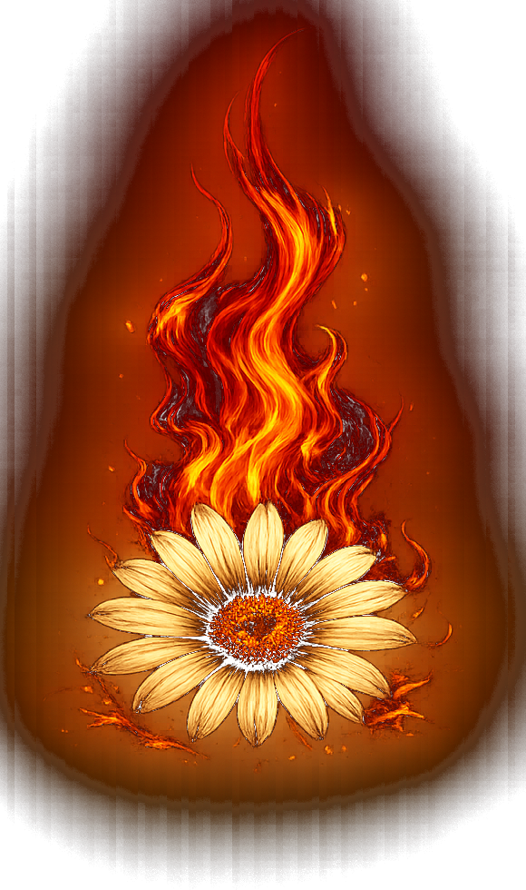 Flaming daisy decor