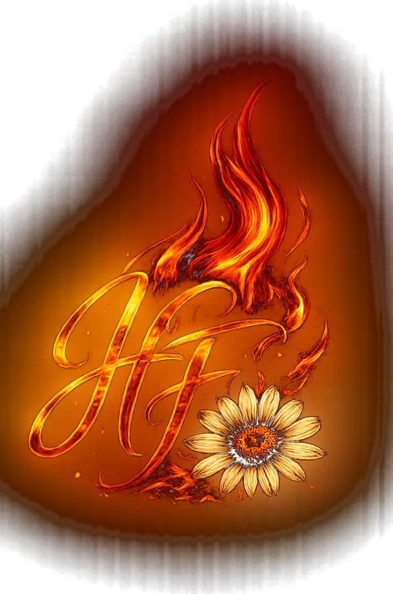 HF flaming daisy decor